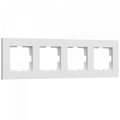 Рамка на 4 поста Slab (белый матовый) W0042961