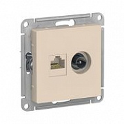 SE AtlasDesign Беж.Розетка двойная ТВ + компьютерная RJ45, кат. 5Е