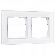Рамка на 2 поста Werkel Favorit (белый, стекло) W0021101 нов.
