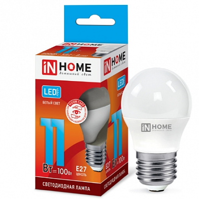 LED-ШАР 11W E27 4000К IN HOME