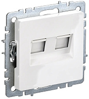 Розетка компьютерная 2-ая RJ45 кат.6 (белый) РК11-2-БрБ