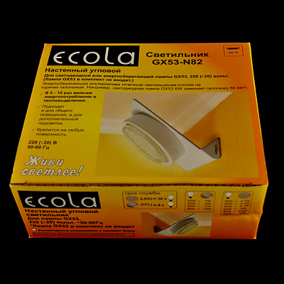 Ecola GX53-N82 хром Светильник настенный угловой