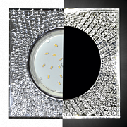 Ecola GX53 H4 LD5320 Glass Квадрат с прозр. мозаик. с подсв./фон зерк./центр хром. SC53SGECB ПОД ЗА