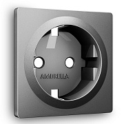 Лицевая панель ALFA (Антрацит серый) для электрической розетки с заземлением QUANT AP6560