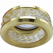 A Ecola MR16 DL1656 GU5.3 Glass Круглый с хруст. и ободком Прозрачный/Золото, FG1656EFF РАСПРОДАЖА