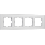 Рамка на 4 поста Senso (белый, стекло soft-touch) W0043101