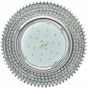 Ecola GX53 H4 Glass Круг с прозр.стразами Хром-зерк.-хром, FW53RGECB (5/30) ПОД ЗАКАЗ