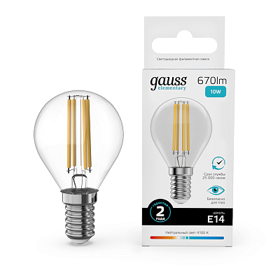 globe LED 10.0W E14 4100K Filament Elementary