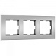 Рамка на 3 поста Slab (серебро матовый) W0032965