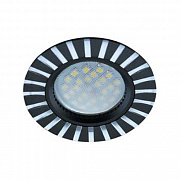 A Ecola MR16 DL3183 GU5.3 Черный/Алюм Полоски по кругу, FB1609EFF (10/100) РАСПРОДАЖА
