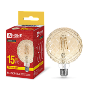Deco gold 15W E27 3000K 125мм кристалл золотистая IN HOME