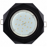 Ecola GX53 H4 Glass 8-угольник с прямыми гранями черный хром - черный FP538AECH