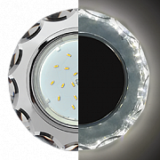 Ecola GX53 H4 Glass LD5313 Круг с вогнутыми гранями с подсветкой хром-хром (зеркальны SM53RCECH (30)