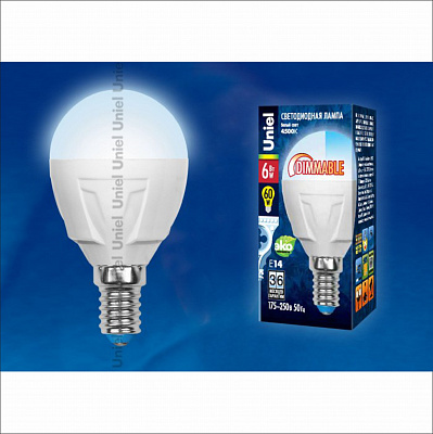 A globe LED 6,0W E14 4200K Uniel