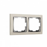 Рамка на 2 поста Werkel Snabb (слоновая кость/хром) W0021903  нов.