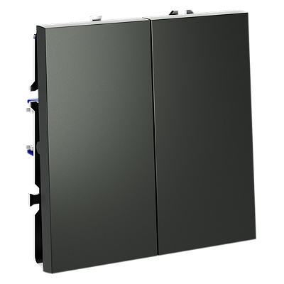 Выключатель двухклавишный VOLTUM S70 10А (титан)