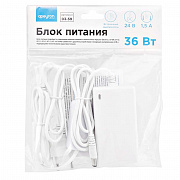 Адаптер сетевой, 24В, 36Вт, IP44, 1.5A, пластик белый, DC(папа) 5.5x2.5мм, корпус 90*50*30мм
