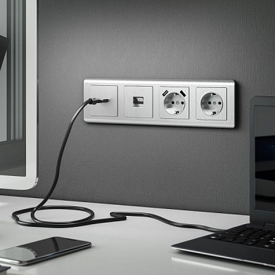 Werkel Stream W0042106 Рамка на 4 поста (серебряный)