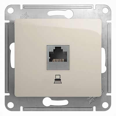 SE Glossa Молочная Розетка компьютерная RJ45 кат.5E