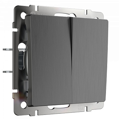 Werkel W1120004 Выключатель двухклавишный (графит рифленый)
