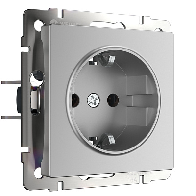 Werkel W1171006 Розетка с заземлением (серебряный)