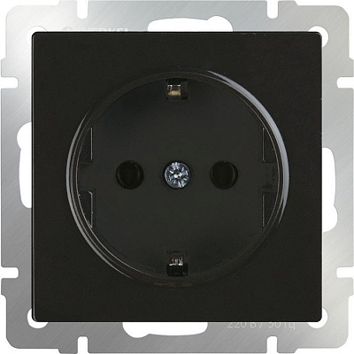 Werkel W1171008 Розетка с заземлением (черный матовый)