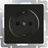 Werkel W1171008 Розетка с заземлением (черный матовый)
