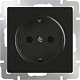 Werkel W1171008 Розетка с заземлением (черный матовый)