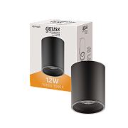 Gauss Спот HD028 12W (черный/черный) 3000K светильник накладной