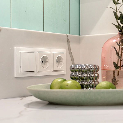 Werkel W1120001 Выключатель двухклавишный (белый)