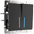 Werkel W1120108 Выключатель двухклавишный с подсветкой (черный матовый)
