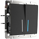 Werkel W1120108 Выключатель двухклавишный с подсветкой (черный матовый)
