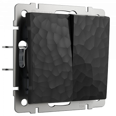 Werkel W1220008 Выключатель двухклавишный Hammer (черный)