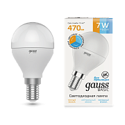 Gauss LED Globe 7.0W E14 3000K-4000K-6500K Лампа светодиодная