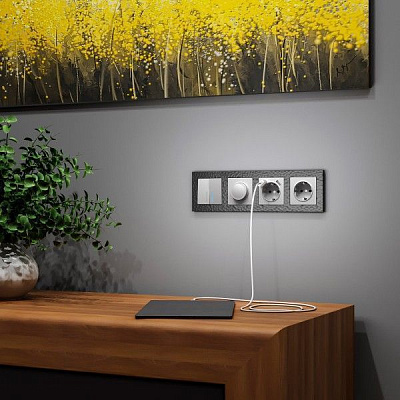 Werkel W1120106 Выключатель двухклавишный с подсветкой (серебряный)