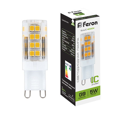 Feron Лампа светодиодная 5W 4000K G9 LB-432