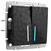 Werkel W1220108 Выключатель двухклавишный с подсветкой Hammer (черный)