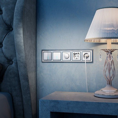 Werkel W1110106 Выключатель одноклавишный с подсветкой (серебряный)