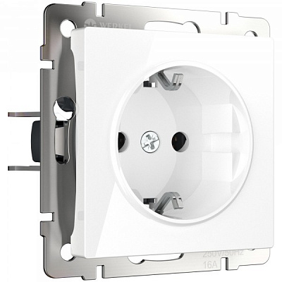 Werkel W1171301 Розетка с заземлением, безвинтовой зажим (белая)