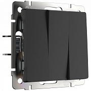 Werkel W1130008 Выключатель трехклавишный (черный матовый)