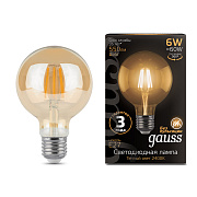 Gauss LED Globe 6,0W Е27 2400К G95 Filament golden 
