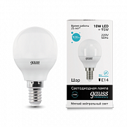 Gauss LED Elementary Globe 10W E14 4100K Лампа светодиодная