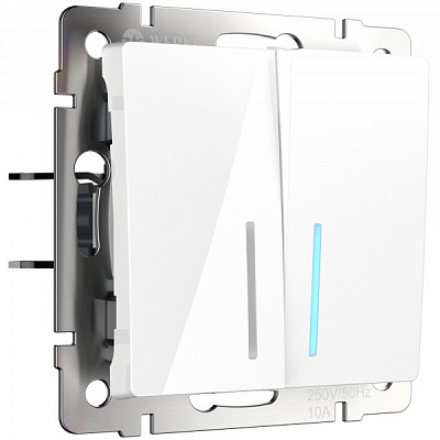 Werkel W1120101 Выключатель двухклавишный с подсветкой (белый)