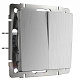 Werkel W1122009 Выключатель двухклавишный проходной (серебряный рифленый)