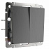 Werkel W1122004 Выключатель двухклавишный проходной (графит рифленый)