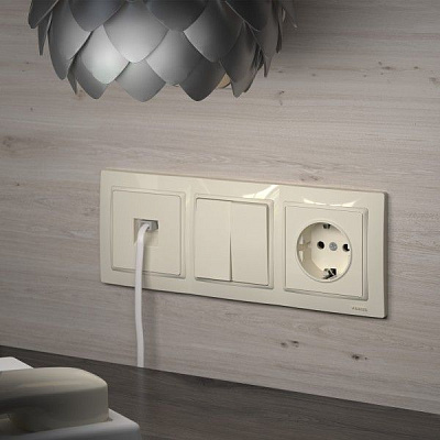 Werkel W1120003 Выключатель двухклавишный (слоновая кость)