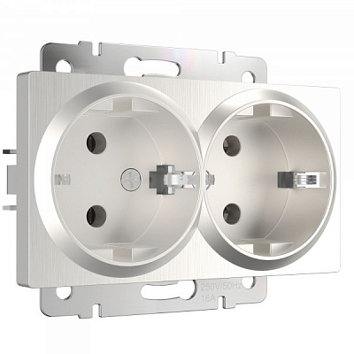 Werkel W1172013 Розетка двойная с заземлением (перламутровый рифленый)