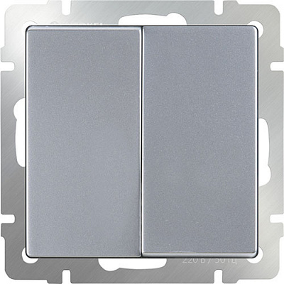 Werkel W1122006 Выключатель двухклавишный проходной (серебряный)