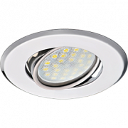 Ecola MR16 DH09 GU5.3 встр. поворотный плоский Хром Светильник круглый