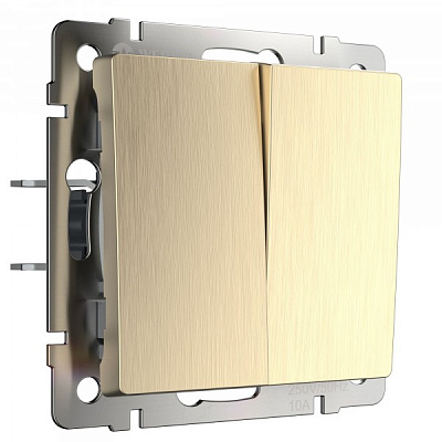 Werkel W1120010 Выключатель двухклавишный (шампань рифленый)